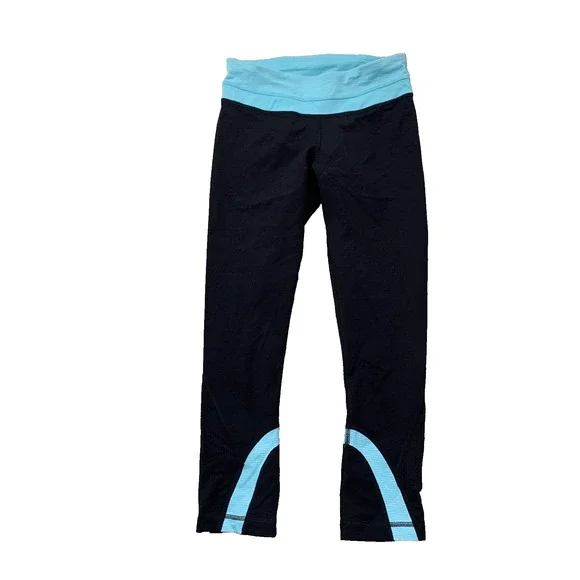 Lululemon Women Size 4 Leggings Crop Yoga Gym Back Pocket 21" Inseam 27-13 - Picture 2 of 7